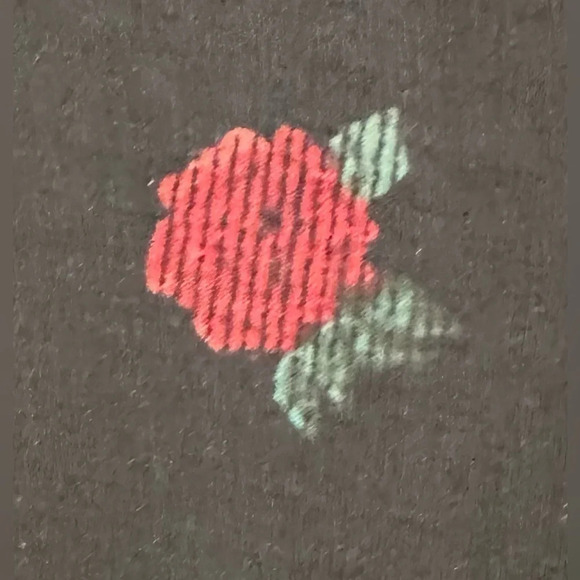 LulaRoe Women's Shirt , Black W/ Red Rose Design - Picture 3 of 7